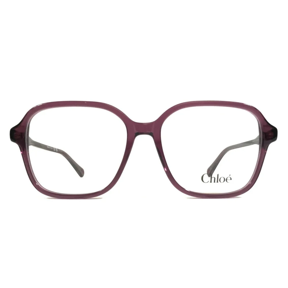 Chloe Eyeglasses Frames CH0313O 004 Shiny Purple Square Full Rim 54-16-140